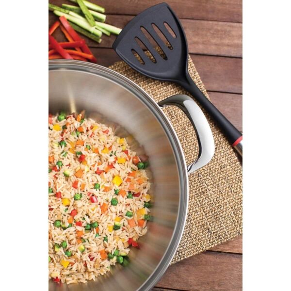 Wok Ventura de acero inoxidable triple fondo 34 cm tapa de vidrio 5,7 L - Imagen 4