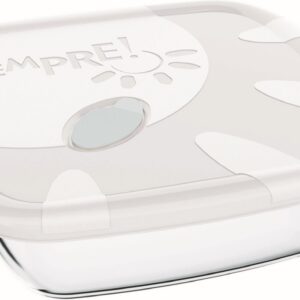 Bandeja para hornear cuadrada pequeño con tapa de plástico 0,73 L