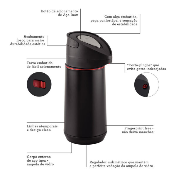 Termo Exata de acero inoxidable Black 1,2 L - Imagen 3