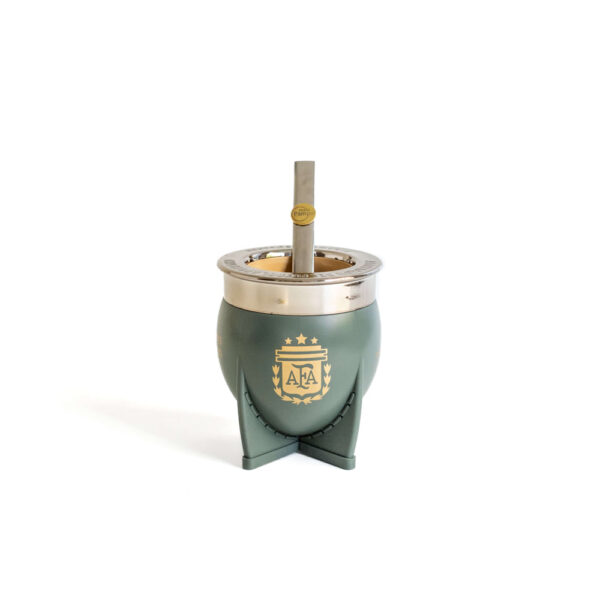 Mate Pampa AFA VERDE ARO PLATEADO - Imagen 2