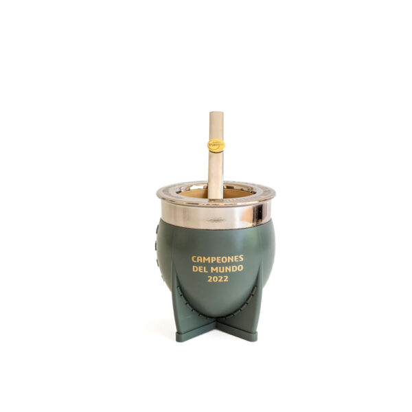 Mate Pampa AFA VERDE ARO PLATEADO - Imagen 3