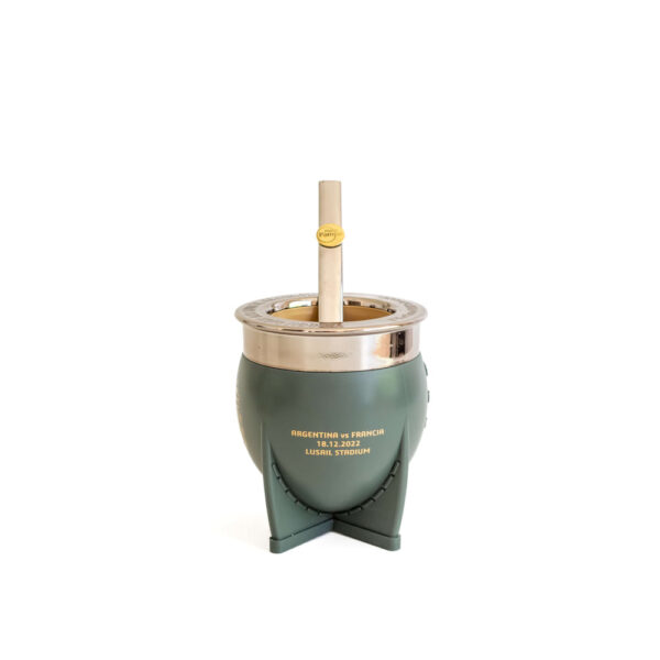 Mate Pampa AFA VERDE ARO PLATEADO - Imagen 4