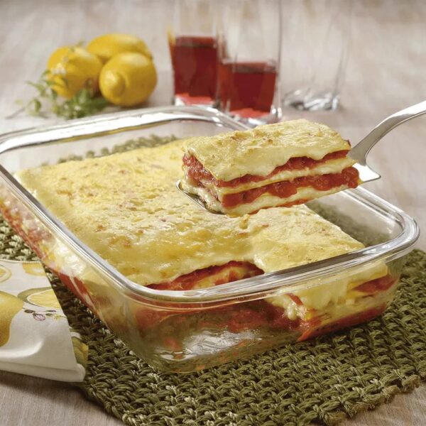 Refractorio rectangular con tapa de plástico Classic Lasaña 3,7L - Imagen 3