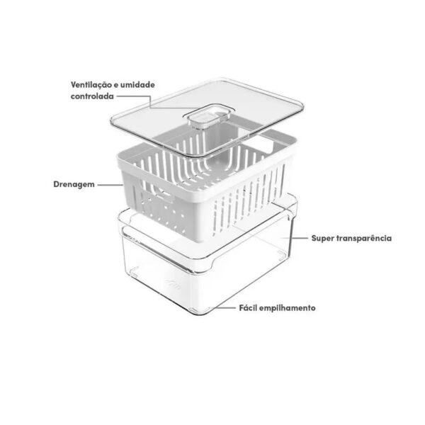 Organizador para frigorífico de 2,2 litros con cesta - Imagen 8