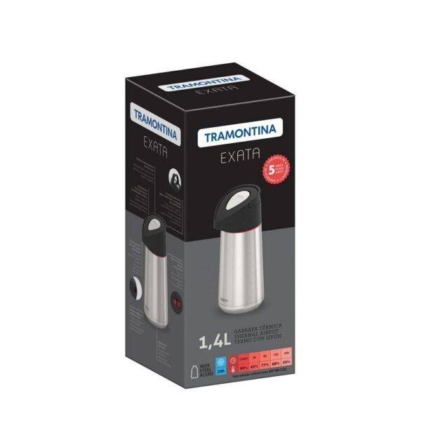 Termo Tramontina Exata de acero inoxidable 1,4 L - Imagen 6