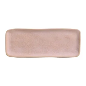 Juego de 4 platos rectangulares medianos para servir, diseño orgánico Litchi, 33 x 13 cm