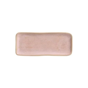 Juego de 4 platos rectangulares pequeños para servir, diseño orgánico de Litchi, 22 x 9,5 cm