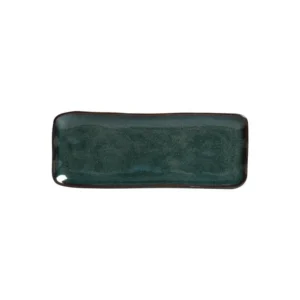 Juego de 4 platos rectangulares pequeños para servir, diseño orgánico de Océano, 22 x 9,5 cm