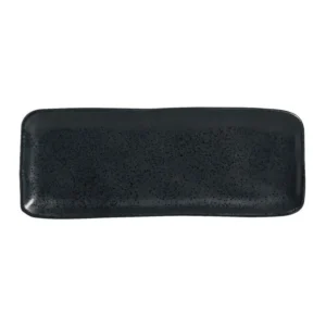 Juego de 4 platos rectangulares medianos para servir, diseño orgánico Eclipse, 33 x 13 cm