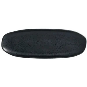 Juego de 4 platos o fuentes ovalados grandes y poco profundos para servir, diseño orgánico de Eclipse, 36 x 13 cm