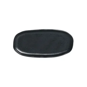 Juego de 4 platos ovalados pequeños para servir, orgánico Eclipse, 23 x 11 cm