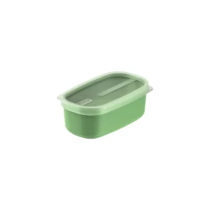 Pote o recipiente MixColor de polipropileno color Verde Salvia con tapa transparente, 650 ml