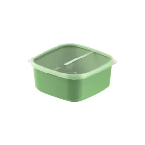 Pote o recipiente MixColor de polipropileno color Verde Salvia con tapa transparente, 3.4 L