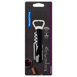 Abridor multiuso con laminas en acero inoxidable armoniza negro