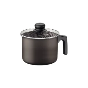 Hervidor Paris de aluminio con revestimiento antiadherente Starflon Max, color gris plomo, con tapa de vidrio