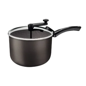 Olla para pipocas/palomitas de maiz, Paris de aluminio con revestimiento antiadherente interno y externo Starflon Max, gris plomo, 22 cm, 4,8 L