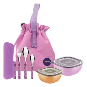 Kit de almuerzo Groovy Breakfast con bolsa térmica, 8 piezas