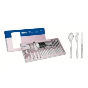 Juego de cubiertos Laguna de acero inoxidable con cuchillos para asado de 24 piezas