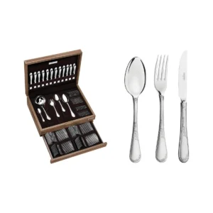 Juego de cubiertos Renaissance de acero inoxidable con cuchillos de mesa, 101 piezas