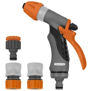 Conjunto de riego con acoples rápidos y pistola de agua, 4 piezas