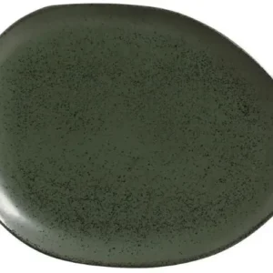 Juego de 6 platos llanos ovalados orgánico Greenery de 31 x 24 x 2,5 cm