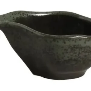 Juego de 6 salseras ovaladas orgánico Greenery/Green granite de 8 x 6 cm y 40 ml