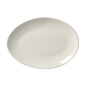Juego de 6 platos de postre ovalados orgánicos Glam de 22,5 x 16,5 x 2,5 cm