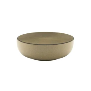 Juego de 12 bols o cuencos planos de 600 ml, color Ocre