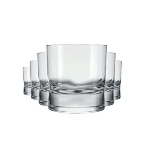 Juego de vaso de vidrio triturado Nadir Rocks Amassadinho, 250 ml, 6 piezas