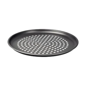 Asadera para pizza perforada Brasil en aluminio con revestimiento interno y externo antiadherente Starflon Max grafito 30 cm