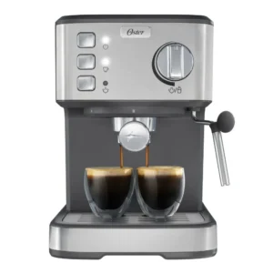Cafetera Compacta Oster®, Prepara hasta 2 Espressos por Ciclo, 15 Bar, Tubo de Vapor