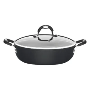 Arrocera Mônaco Induction en Aluminio con Revestimiento Interno y Externo Antiadherente Starflon Premium Negro con Tapa 28 cm 4,2 L