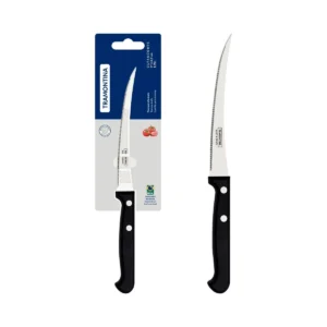Cuchillo para tomates Ultracorte con hoja de acero inoxidable y mango de polipropileno negro, 5"