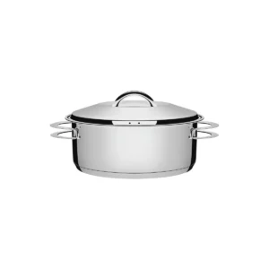 Olla baja Solar de acero inoxidable fondo triple con tapa y asas 20 cm 2,9 L