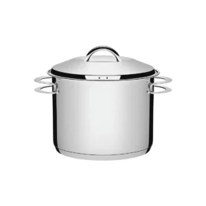 Olla alta Solar de acero inoxidable fondo triple con tapa y asas 24 cm 9,6 L