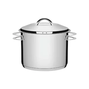 Olla alta Solar de acero inoxidable fondo triple con tapa y asas 28 cm 15,7 L